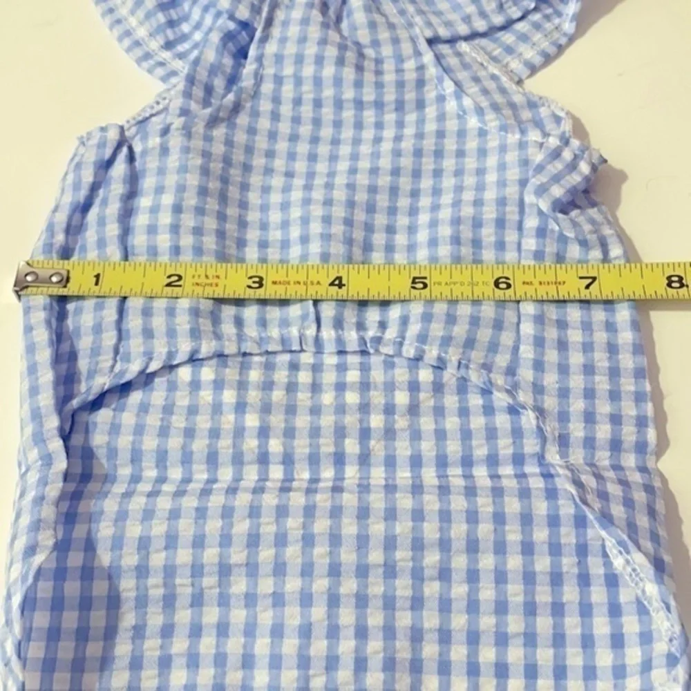 Momo the Yorkie Pet apparel dress blue checkered L